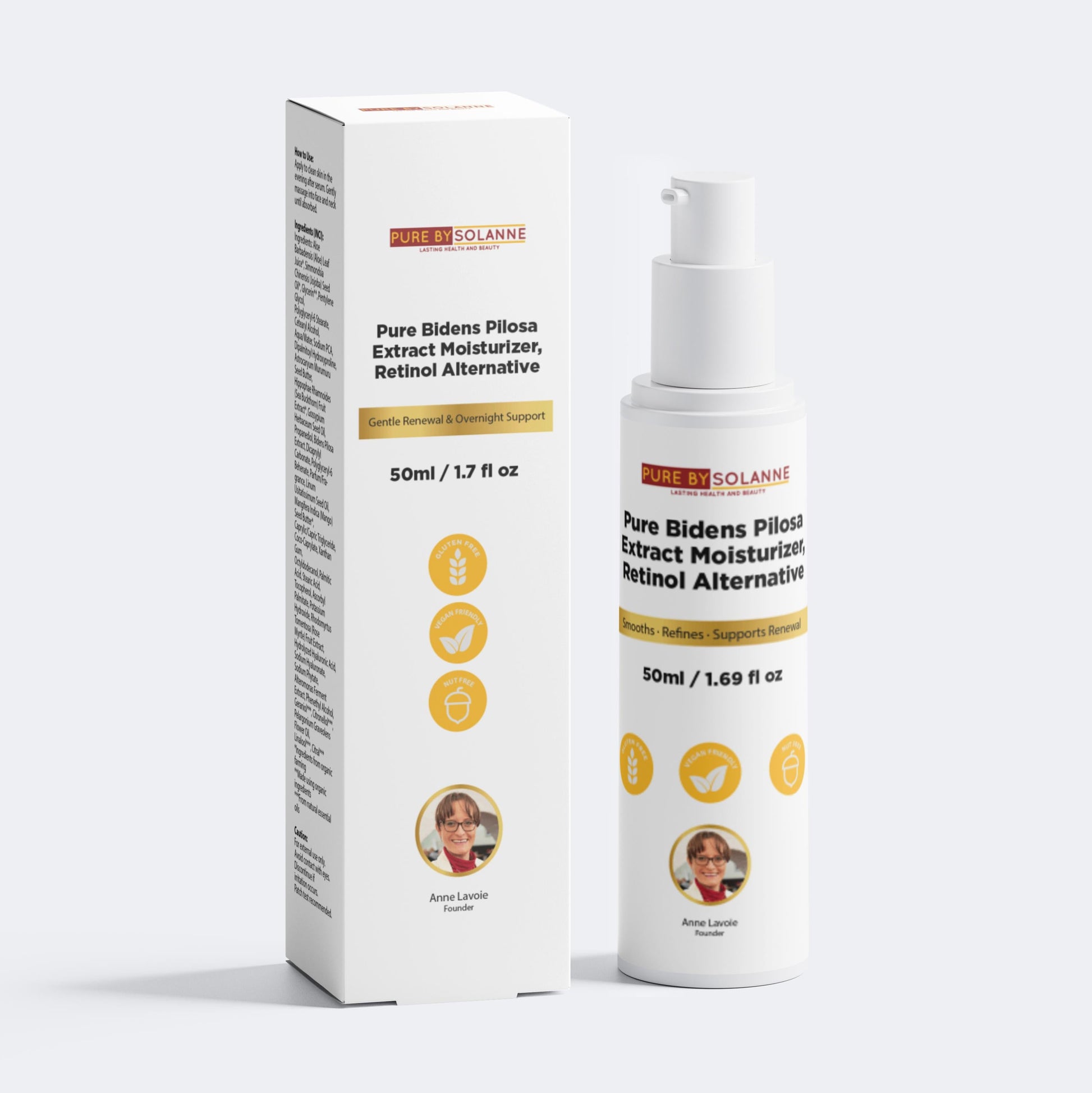 Pure Bidens Pilosa Extract Moisturizer, Retinol Alternative